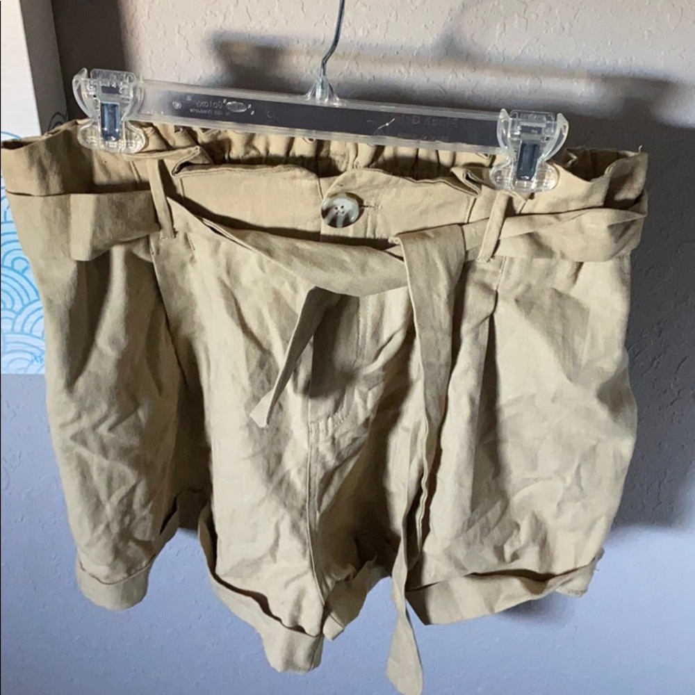 Paper bag cargo shorts